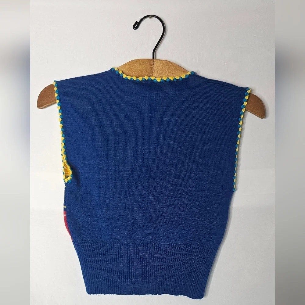 Vtg Saks Fifth Avenue “The Young Circle” Kids Knit Sweater Vest Colorblock 6/7